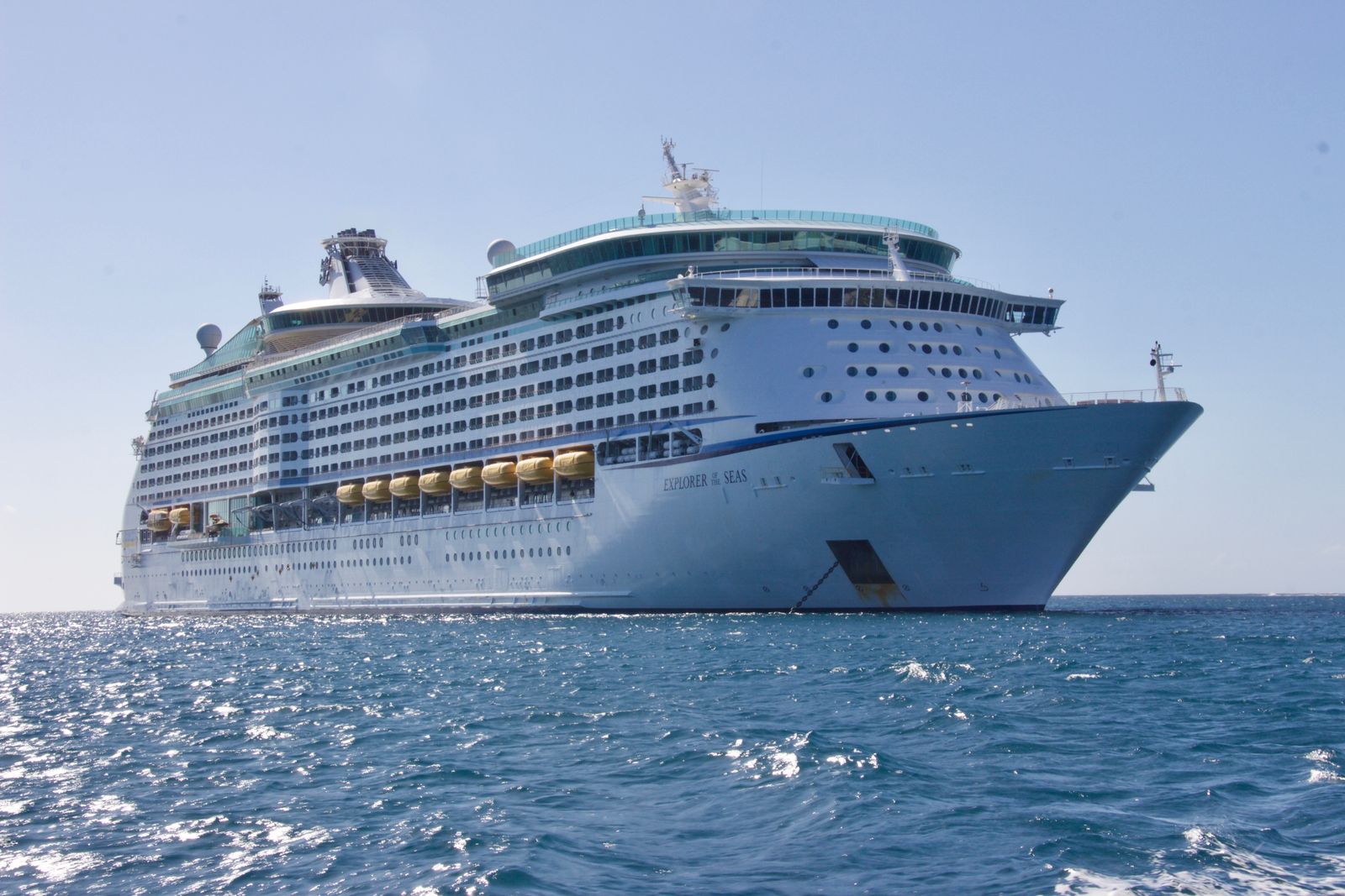 White cruise ship on open water