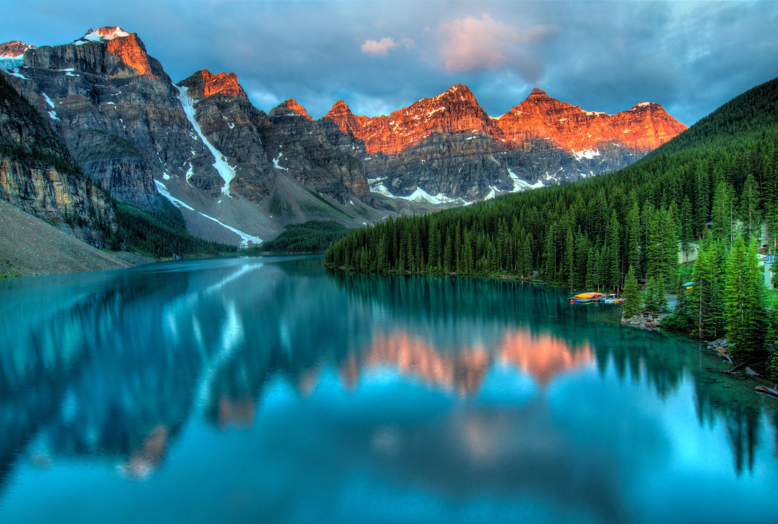 Mountain lake surrounded by forest
